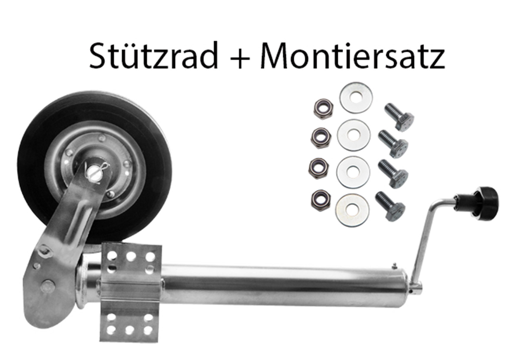 Anhänger Stützrad Automatik 60 mm Stützrad + Schraubenset