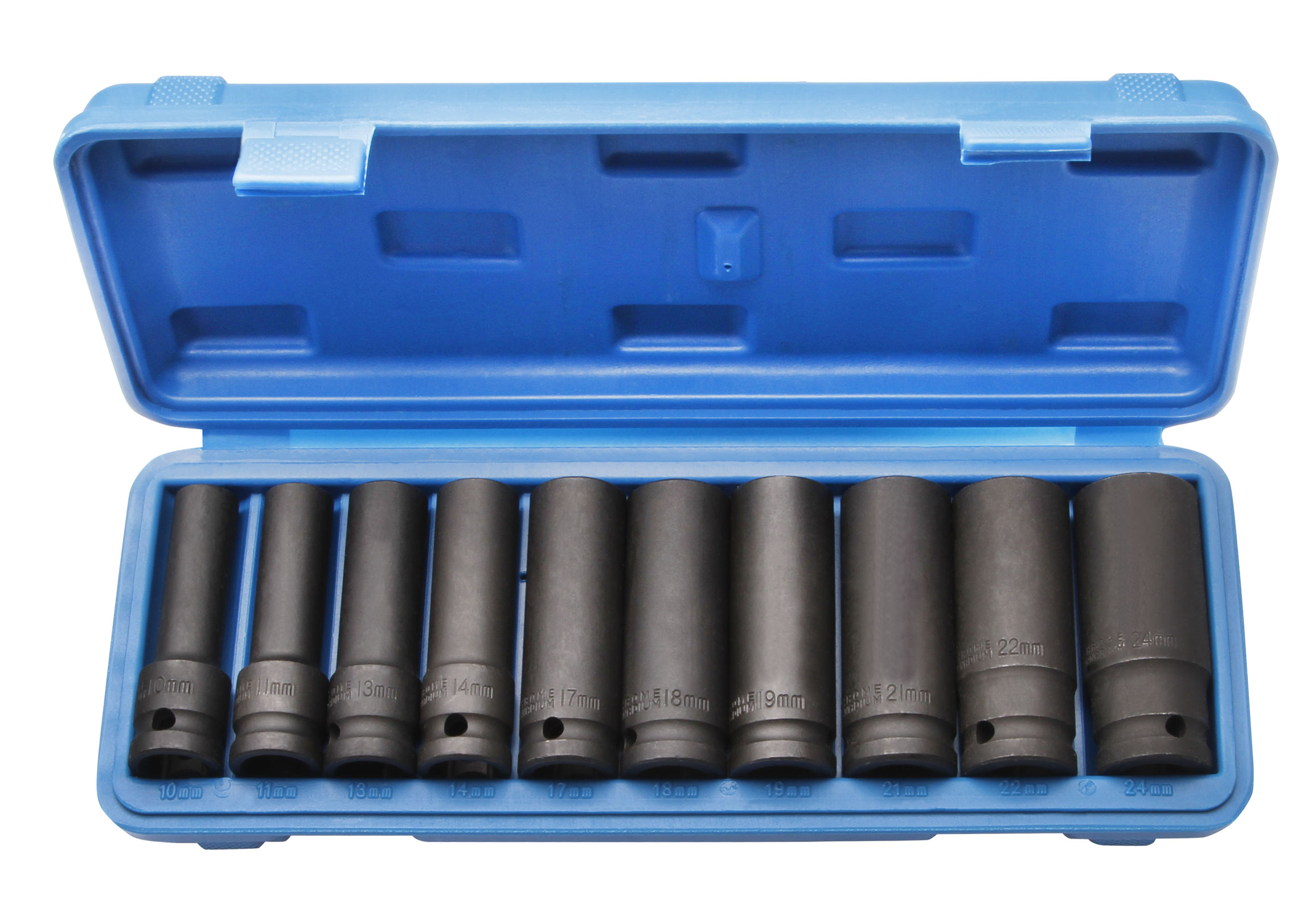 10tlg 1/2" Nuss Satz Schlagschrauber 10,11,13,14,17,18,19,21,22,24 mm