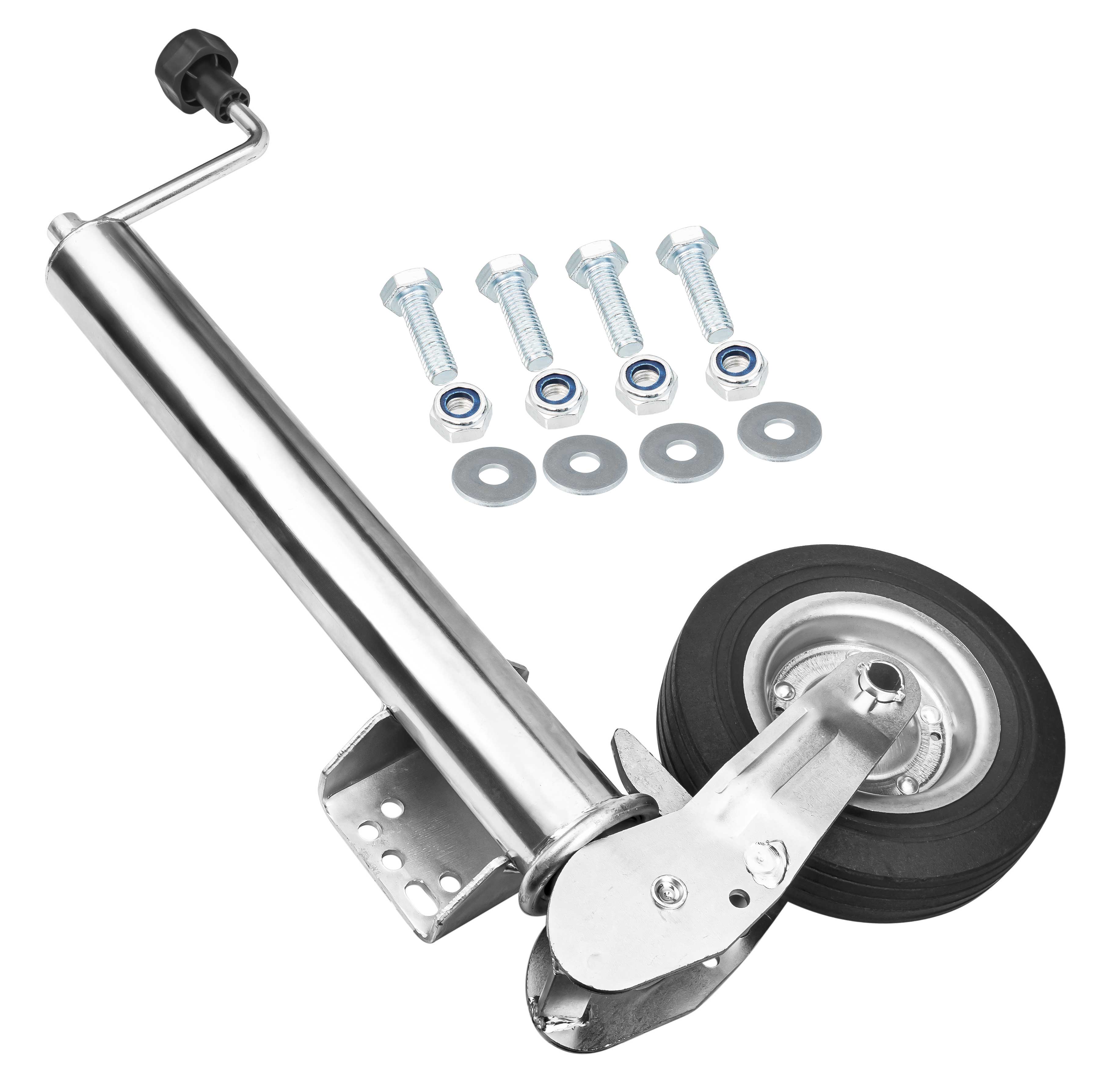Anhänger Stützrad Automatik 60 mm klappbar Stützlast 400 kg mit Montiersatz