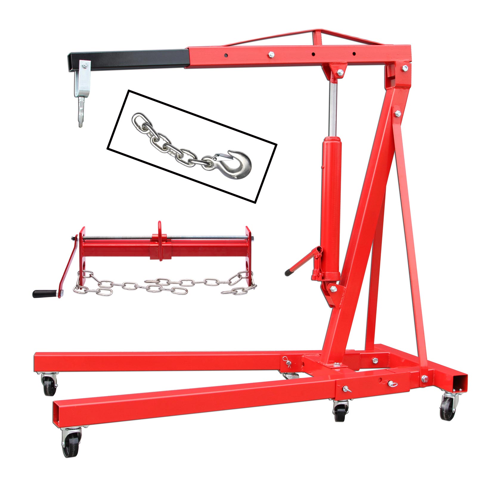 2000 kg Motorkran mit Balancierer und Kette