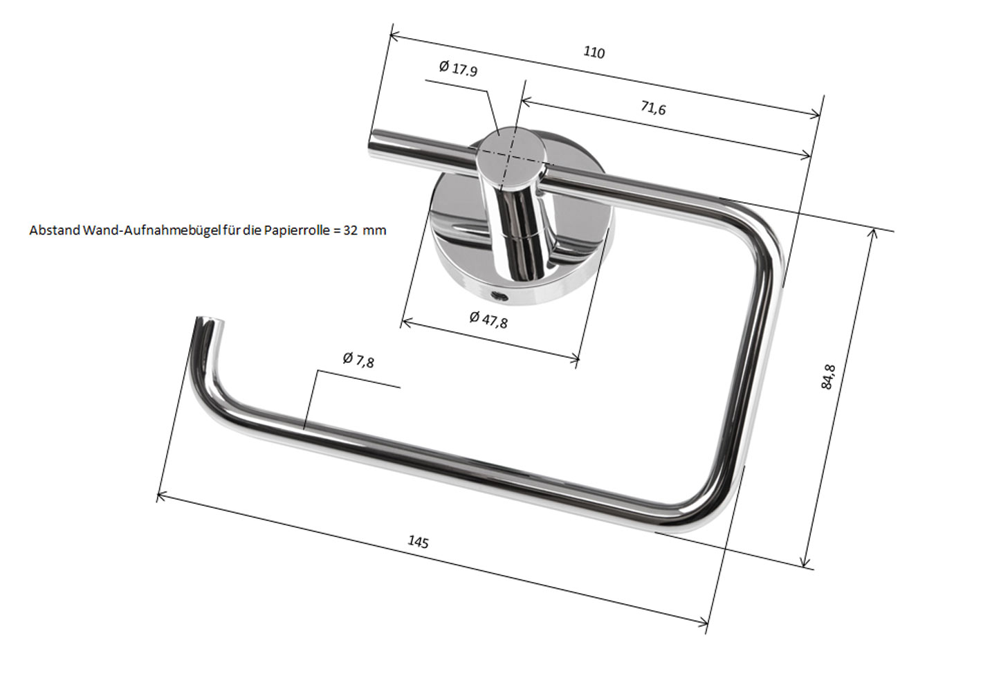 Toilettenpapierhalter Klorollenhalter Klopapierhalter inkl. Schrauben