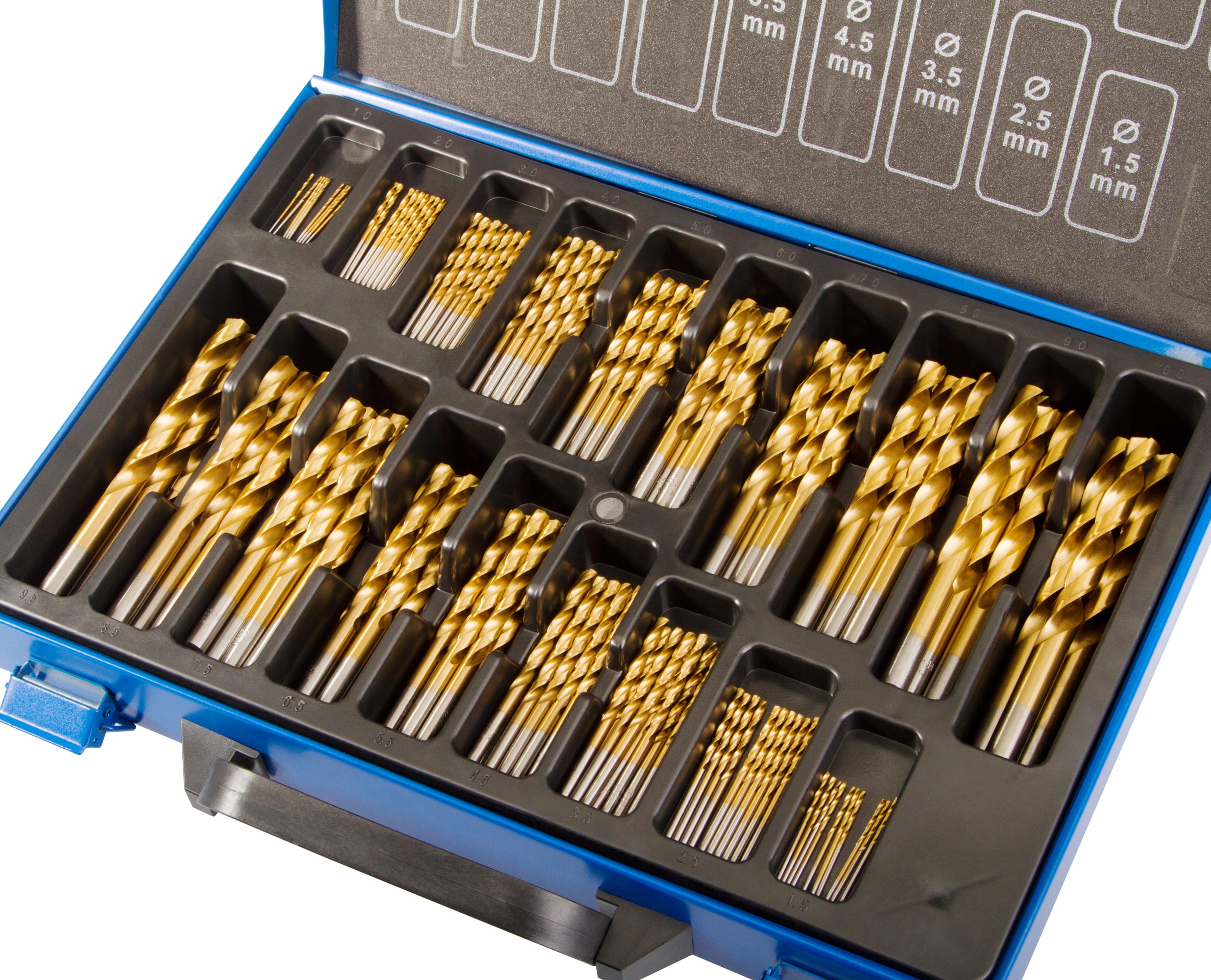 HSS Metall Bohrerset 1 - 10 mm Spiralbohrer 170 tlg. Titan Holzbohrer