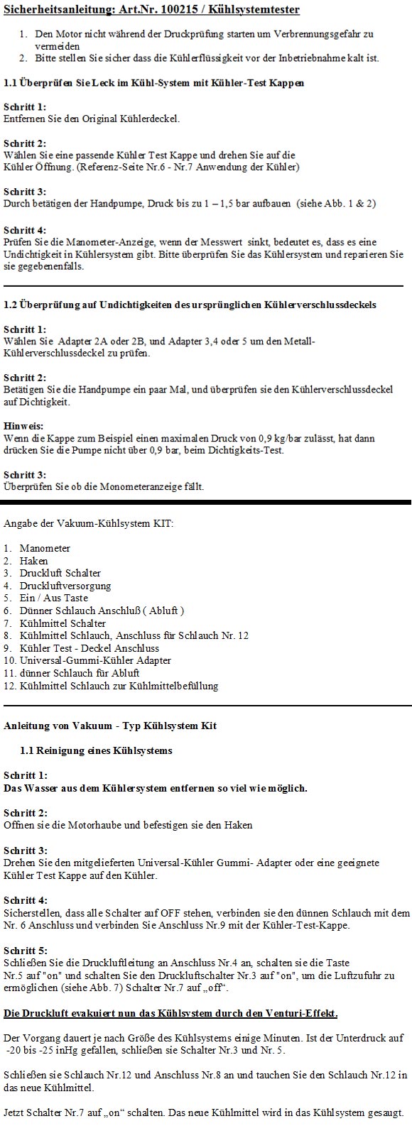 28 tlg. Kühlsystemtester